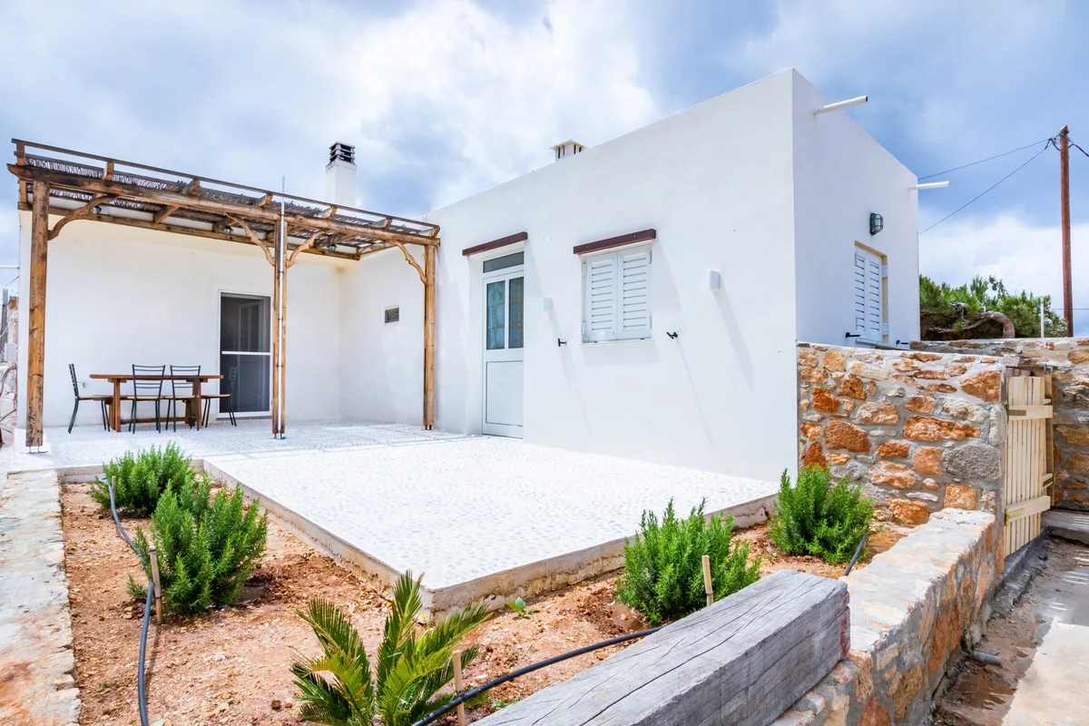 Sea La Vue holiday house exterior in Lefkos, Karpathos